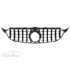 Mercedes C-osztály Hűtőrács GT GT-R AMG Panamericana W205 Sedan S205 T-Modell A205 Cabriolet C205 Coupe Facelifthez (2018.03-2020) Fényes Fekete