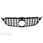 Mercedes Benz W205 C205 C-osztály 2014-2018 Fényes fekete hűtőrács Panamerica AMG GT-R stílusban (360fokos kamerával) Minőségi termék