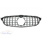 Mercedes Benz W205 C205 C-osztály 2014-2018 króm - fekete hűtőrács Panamerica AMG GT-R stílusban (360fokos kamerával) Minőségi termék