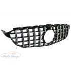 Mercedes Benz W205 C205 C-osztály 2014-2018 króm - fekete hűtőrács Panamerica AMG GT-R stílusban (360fokos kamerával) Minőségi termék