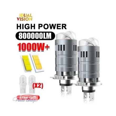 H4 LED izzó autós fényszóró, nagy teljesítményű CANBUS izzó 1:1 Új Generációs Turbo led izzó 800000LM fényszóró izzó világítás