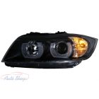 BMW E90/E91 2005.03-2008.08 Fekete 3D-s U-TÍPUS HID Első Lámpa