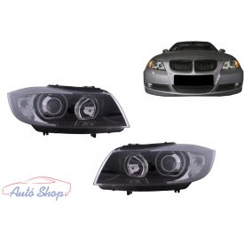   Angel Eyes fényszórók BMW 3-as szériához (E90, E91, 2005-2011) fekete színben 63116942721, 63116942747, 63116942722, 63116942748