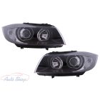Angel Eyes fényszórók BMW 3-as szériához (E90, E91, 2005-2011) fekete színben 63116942721, 63116942747, 63116942722, 63116942748