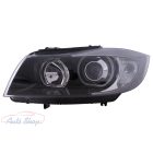 Angel Eyes fényszórók BMW 3-as szériához (E90, E91, 2005-2011) fekete színben 63116942721, 63116942747, 63116942722, 63116942748