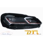 VW Golf 6 VI-hoz  LED-es fényszórók Facelift G7.5 Look Piros  dinamikus szekvenciális kanyarodó lámpákkal 2008-2013