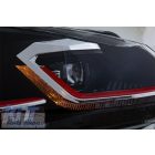 VW Golf 6 VI-hoz  LED-es fényszórók Facelift G7.5 Look Piros  dinamikus szekvenciális kanyarodó lámpákkal 2008-2013