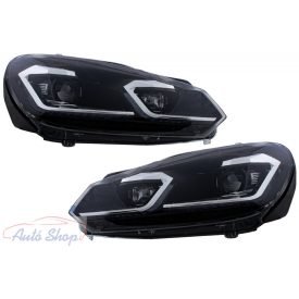   VW Golf 6 VI-hoz  LED-es fényszórók Facelift G7.5 Look Silver  dinamikus szekvenciális kanyarodó lámpákkal 2008-2013