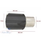 UNIVERZÁLIS FÉNYES Rozsdamentes Acél / Karbonszál Kipufogóvég