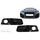 AUDI A4 B8 8K (2007-2011) S4 Design Fényes fekete Edition Ködlámpa takaró burkolatok Oldalrácsok 