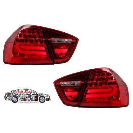 LED-es fényszórók BMW 3-as sorozatú E90 (2005-2008) LED-es  LCI Design Red / Smoke
