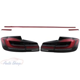   BMW F10  Piros fekete LED BAR Hátsó lámpa szett dinamikus szekvenciális kanyarodófény-frissítéssel LCI G30-ra 2010-2017
