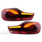 OLED hátsó lámpák BMW 4-es széria F32 F33 F36 M4 F82 F83 (2013-03.2019) modellekhez, piros színben, dinamikus szekvenciális irányjelzővel.