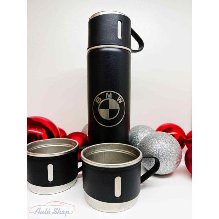 BMW Termosz , rozsdamentes acél termosz  pohárral Motorsport termobögre minőségi termék 