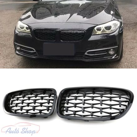 BMW F10 F11 F18 Diamond Style HÜTŐRÁCS VESE LAKK FEKETE M- ES 