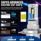 TOAUTO LED lámpa izzó  100W 20000LM  LED fényszóró Canbus 36 CSP autó magas teljesítményű izzók automatikus ventilátoros turbólámpákkal H4 9005 9006 H11 H7 LED