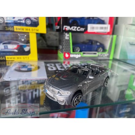 BURAGO BMW M4 Cabrio - 1:43 1/43 Szürke modellautó modell autó Minőségi termék