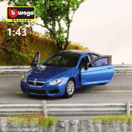 BURAGO BMW M6  - 1:43 1/43 Kék modellautó modell autó Minőségi termék