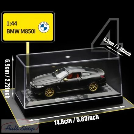 MAKEDA BMW M850i  - 1:44 1/44 Fekete modellautó modell autó  ajándék tároló doboz Minőségi termék